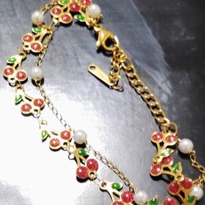 Elegant Cherry Bracelet Stainless Steel